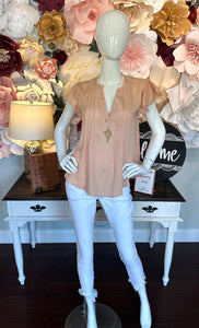 Salmon Swiss Dot Top