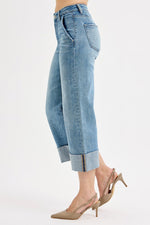 Risen Brand High Rise Wide Cuffed Jeans