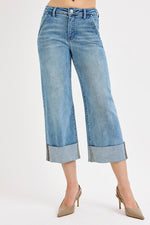 Risen Brand High Rise Wide Cuffed Jeans