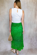 Bright Green Crochet Skirt