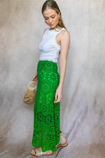 Bright Green Crochet Skirt