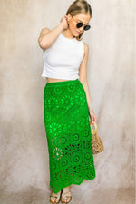 Bright Green Crochet Skirt