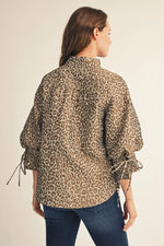 Taupe Leopard Jacquard Top