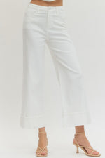 White Mid-rise cuffed pants