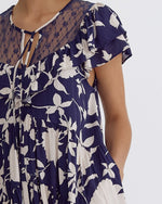 Navy Floral Print Dress