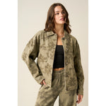 Olive Floral Oversized Jacket