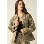 Olive Floral Oversized Jacket