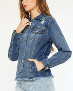 Kancan Fray Hem Denim Jacket