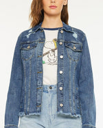 Kancan Fray Hem Denim Jacket