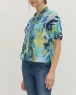 Multi color leaf print Top