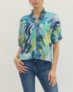 Multi color leaf print Top