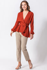 Rust Asymmetrical Hem with Belt