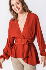 Rust Asymmetrical Hem with Belt