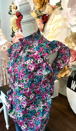 Fuschia Mock Neck Top