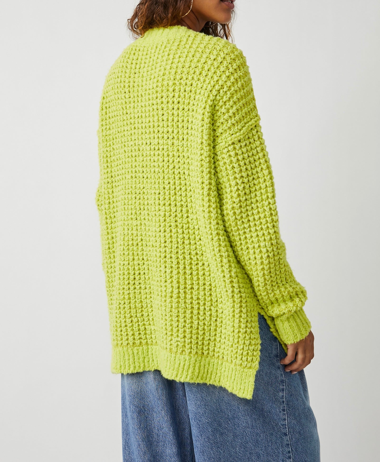 Free People Lime Thermal Sweater