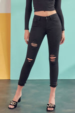 Black Distressed Ankle Skinny