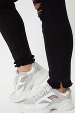 Black Distressed Ankle Skinny