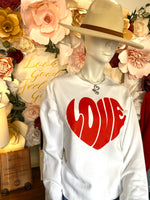 White Bubble Love Crew Sweatshirt