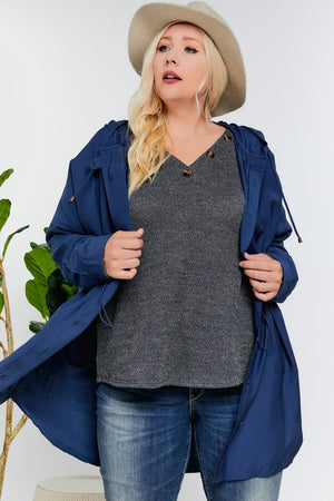 Navy Plus Size Jacket