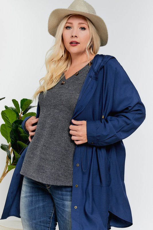 Navy Plus Size Jacket