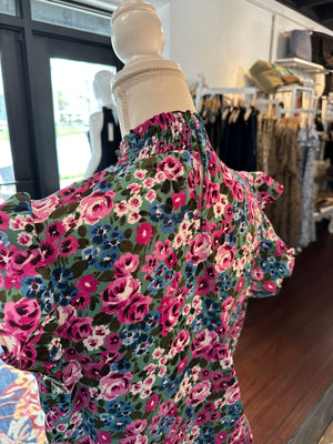 Fuschia Mock Neck Top