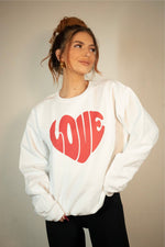 White Bubble Love Crew Sweatshirt