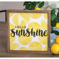 Wood Hello Sunshine Lemon Frame