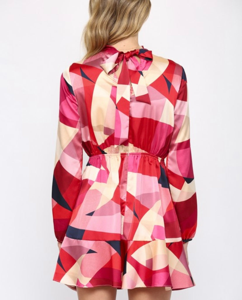Pink & Red Multi Flounce Dress