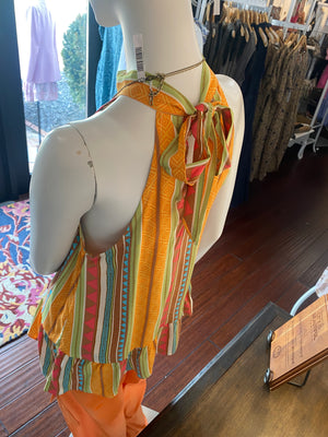 Sleeveless Multi Color Striped top