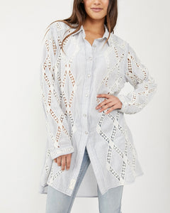 Free People Ivory/Blue Combo