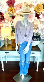Dusty Lilac Top with Front knot detail