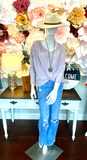 Dusty Lilac Top with Front knot detail