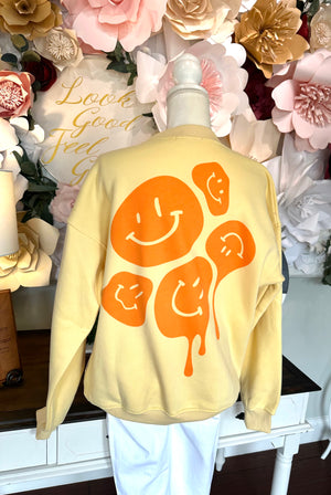 Lemon Sweatshirt with Orange Smile Face