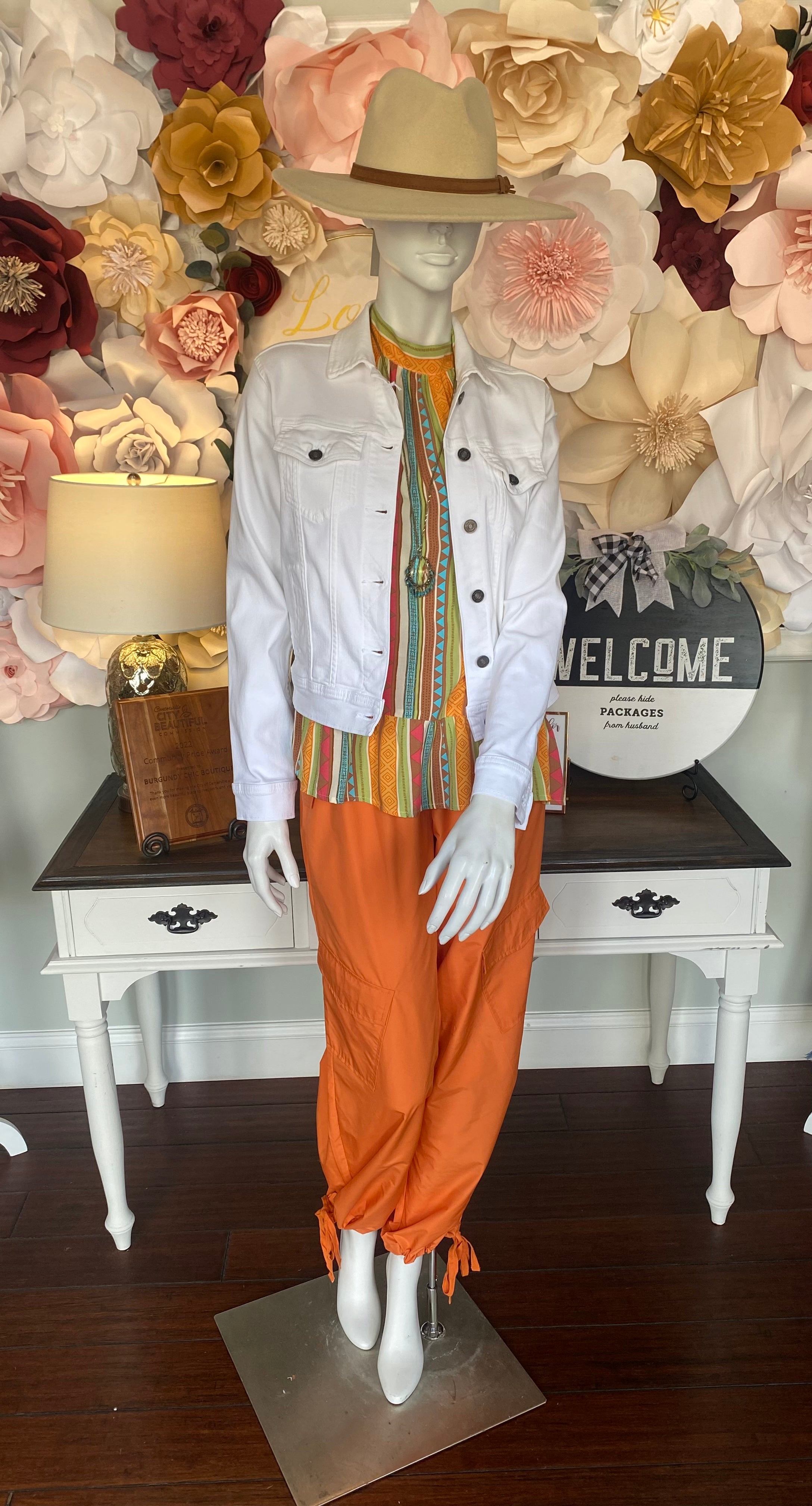 Orange Parachute Cargo Pants