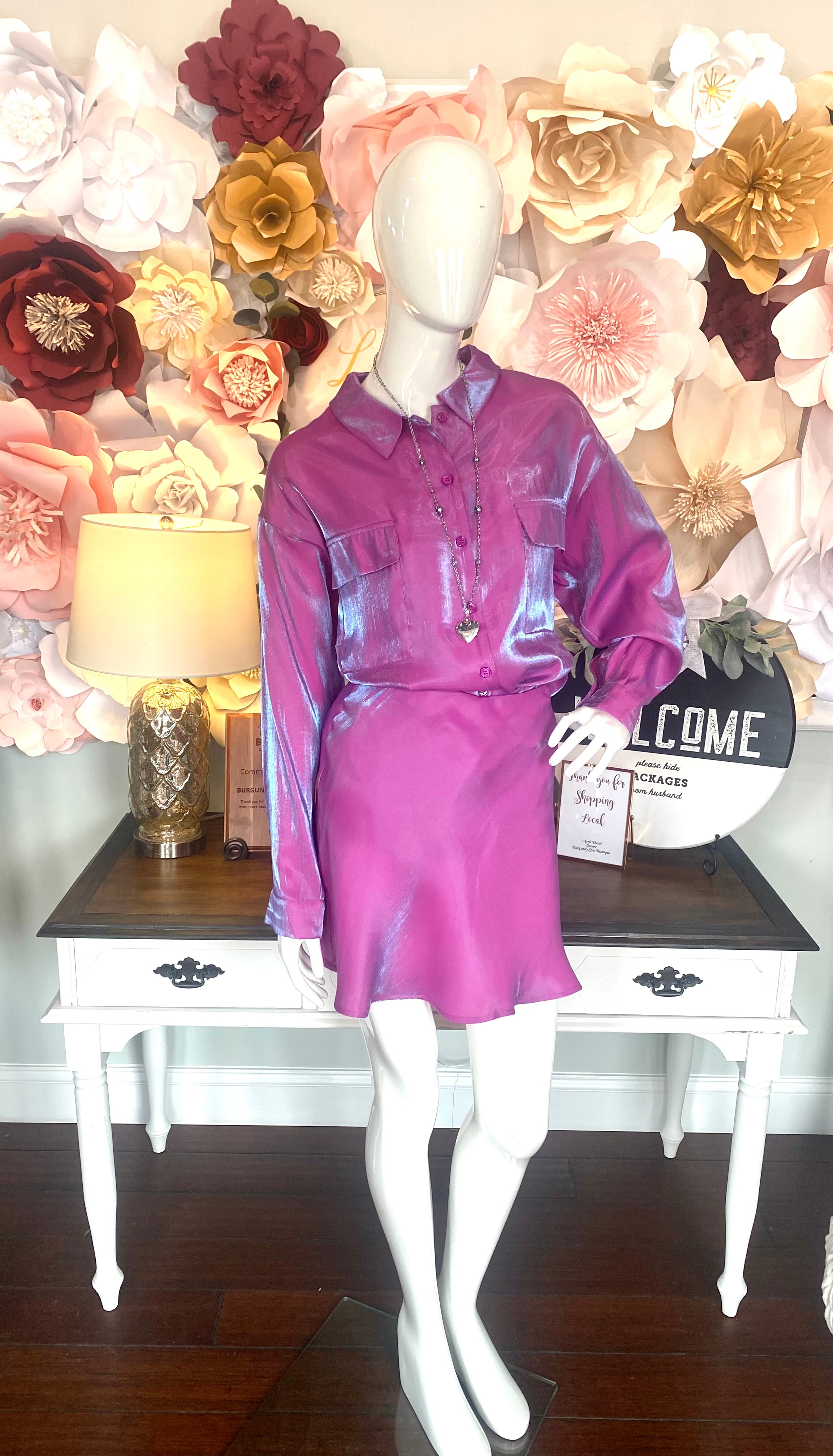 Violet Two Tone Reflective Skirt
