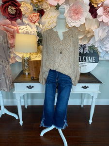Champagne Sheer Sleeve Top