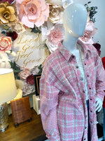 Light Pink Tweed Long Jacket