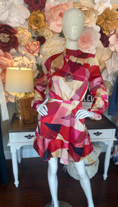 Pink & Red Multi Flounce Dress