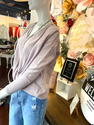 Dusty Lilac Top with Front knot detail