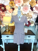 Pink Grey Tweed Dress