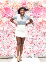 Free People Brand White Denim Cut Off Skirt