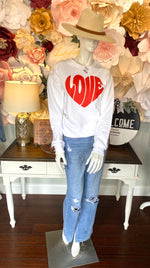 White Bubble Love Crew Sweatshirt