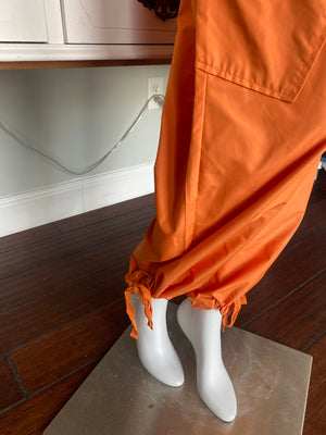 Orange Parachute Cargo Pants