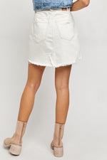 Free People Brand White Denim Cut Off Skirt
