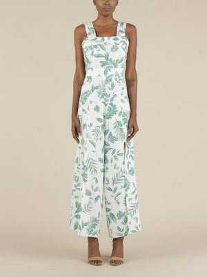 Sleeveless Tropical Jumpsuit