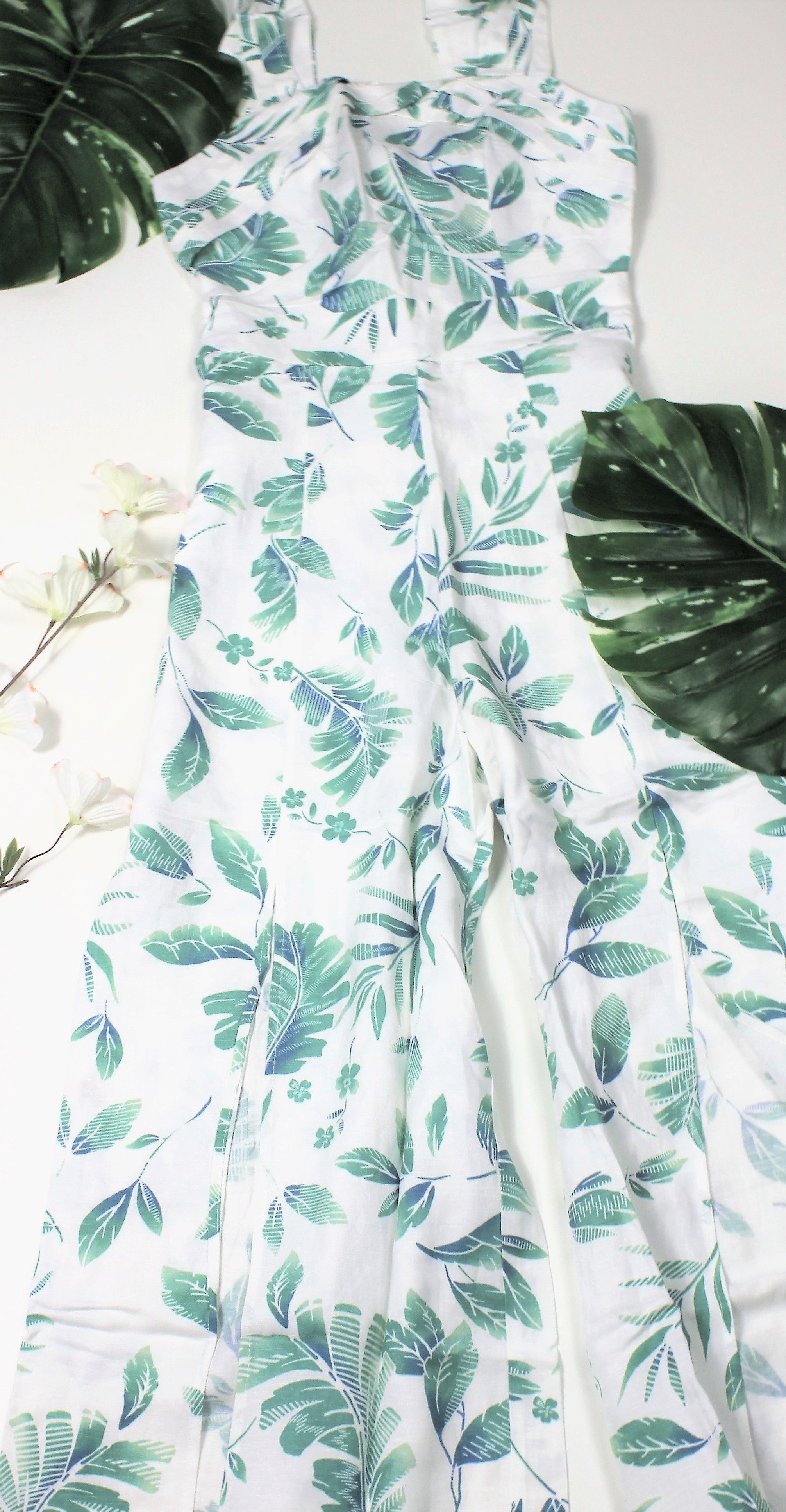 Sleeveless Tropical Jumpsuit