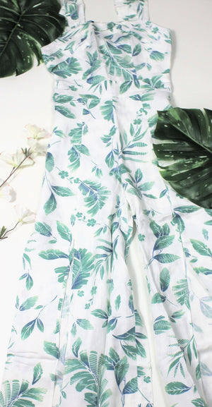 Sleeveless Tropical Jumpsuit